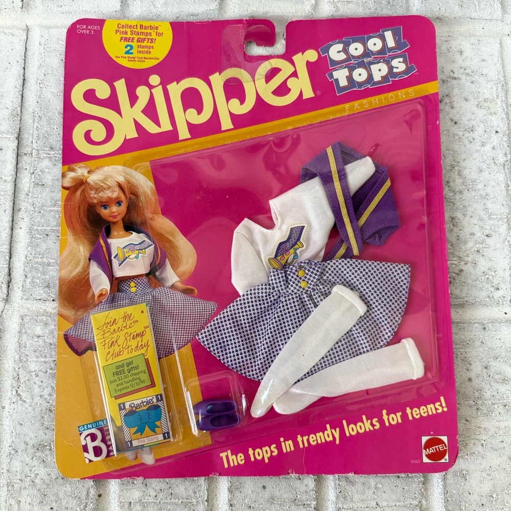 Vintage 1989 NIP Sealed Mattel Skipper Barbie Cool Tops Fashions Set